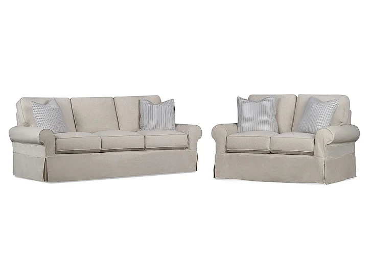 Klaussner Cozy Kate 2pc Slipcover Living Room Set in Beige
