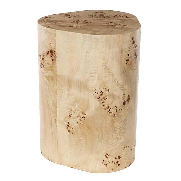UMA Light Brown Wooden Handmade Triangle Inspired Side End Accent Table with Dark Brown Accents 21791