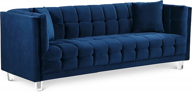 Meridian Mariel Velvet Sofa in Navy Velvet 629Navy-S