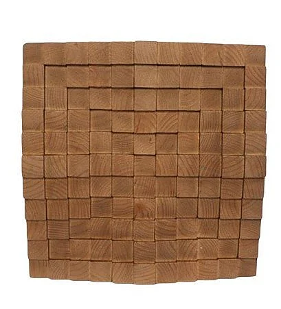 Uma Brown Wood Geometric Handmade 3D Cube Inspired Home Wall Decor (Set of 3) 21846