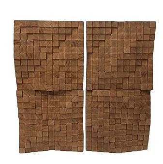 Uma Brown Wooden Geometric Home Wall Decor with Grid Pattern 21847