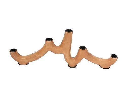 Uma Brown Wood Decorative Candle Holder with Black Interior 21851