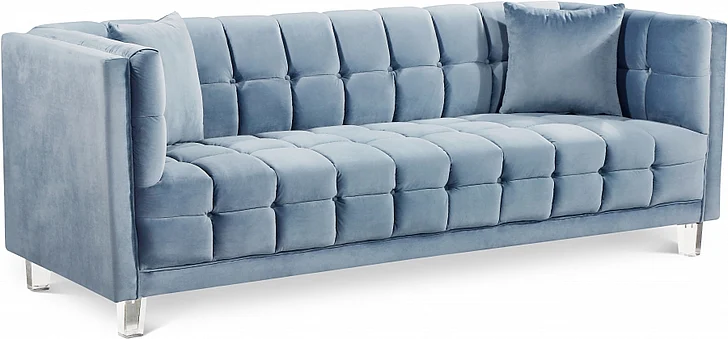 Meridian Mariel Velvet Sofa in Sky Blue Velvet 629SkyBlu-S