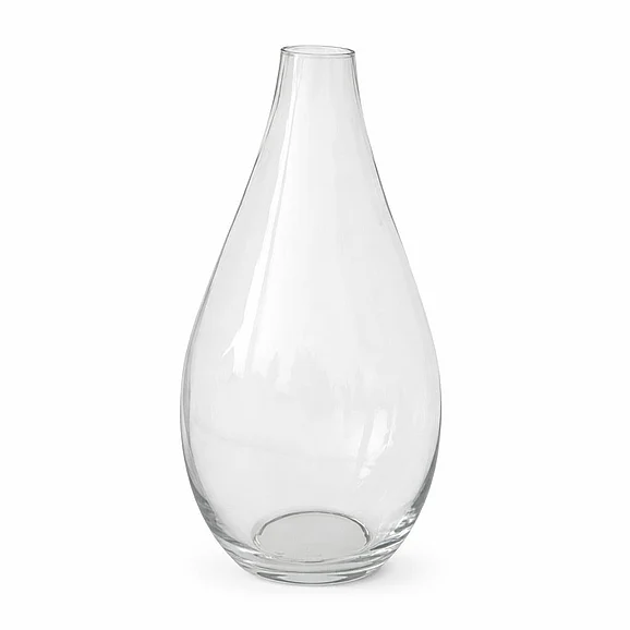 UMA Clear Glass Teardrop Decorative Vase with Narrow Opening 21921