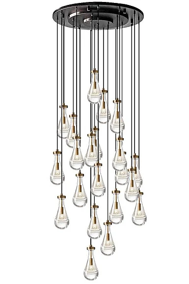 Vinci Lighting Loft Chandelier in Aged Brass/Black C88821-AB/BK