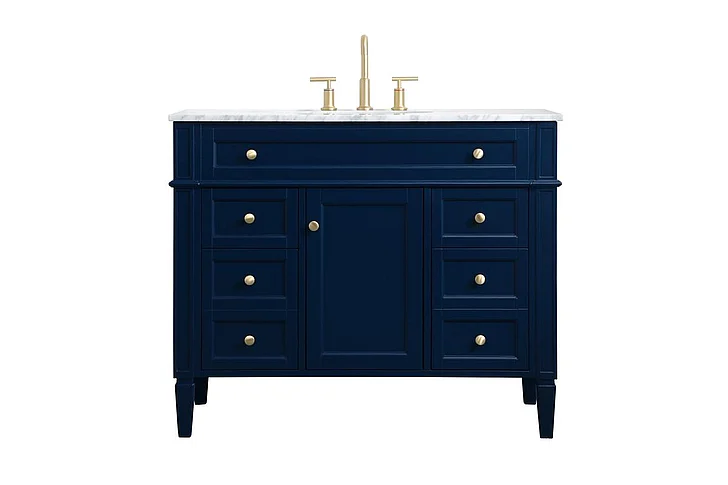 Elegant 42 In. Single Bathroom Vanity in Blue VF12542BL