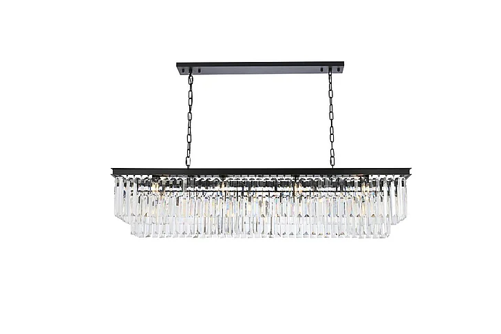 Elegant Sydney 12 Light Matte Black Chandelier Clear Royal Cut Crystal 1232D60MB/RC