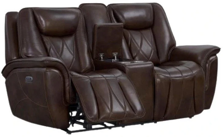 Corinthian Jordan Power Headrest Console Loveseat in Vintage-Carmel FGCL83106-49HR