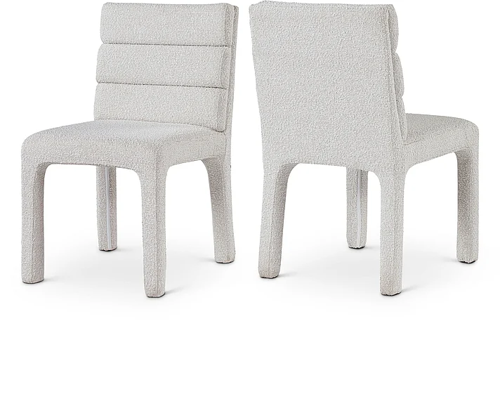 Meridian Kai Boucle Fabric Dining Chair in Cream Boucle Fabric 890Cream-C