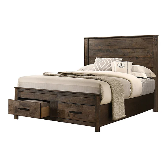 Coaster Woodmont King Storage Bed in Rustic Golden Brown 222631KE