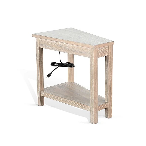 Sunny Designs Chair Side Table with Power Strip in Wheat 2226WE-P