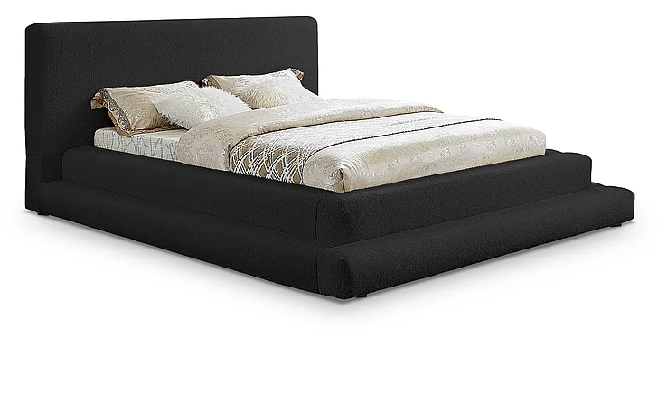 Meridian Dane Teddy Fabric King Bed in Black Teddy Fabric DaneBlack-K