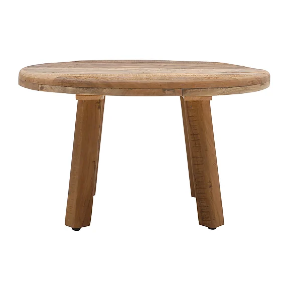 Jofran Reclamation Round Coffee Table in Rustic Unfinished Brown 2300-12