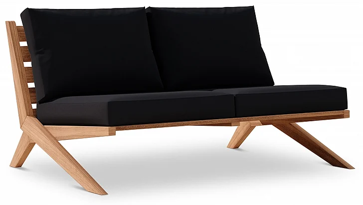 Meridian Tahiti Water Resistant Fabric Outdoor Sofa in Black Water Resistant Fabric 351Black-L