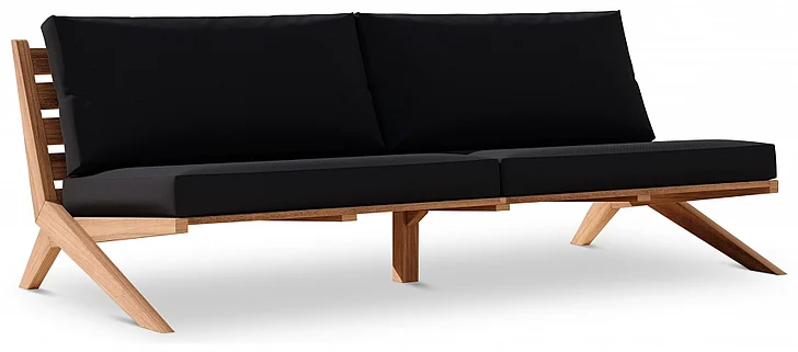 Meridian Tahiti Water Resistant Fabric Outdoor Sofa in Black Water Resistant Fabric 351Black-S