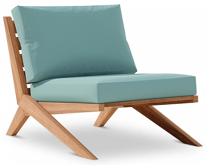 Meridian Tahiti Water Resistant Fabric Outdoor Accent Chair in Blue Water Resistant Fabric 351SeaBlue-C