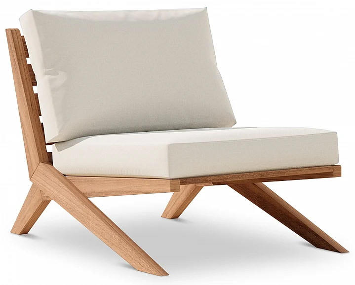 Meridian Tahiti Water Resistant Fabric Outdoor Accent Chair in Off White Water Resistant Fabric 351White-C