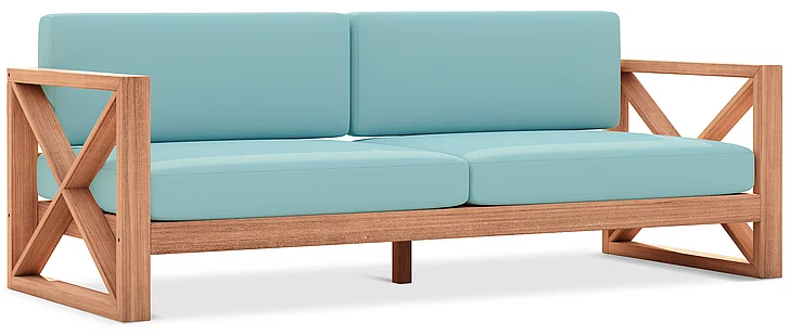Meridian Anguilla Water Resistant Fabric Outdoor Sofa in Blue Water Resistant Fabric 352SeaBlue-S