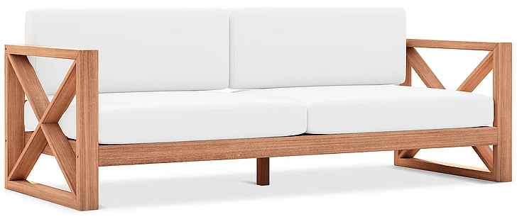 Meridian Anguilla Water Resistant Fabric Outdoor Sofa in Off White Water Resistant Fabric 352White-S
