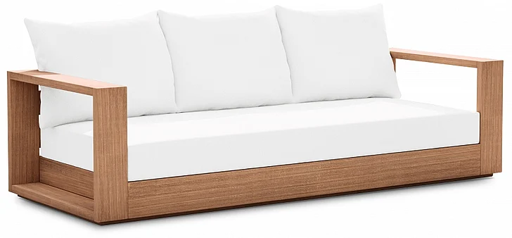 Meridian Tulum Water Resistant Fabric Outdoor Sofa in Off White Water Resistant Fabric 353White-S