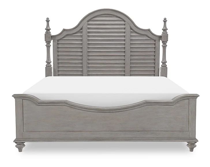 Legacy Kingston Louvered Poster Bed, Queen in Gray 2311-4105K