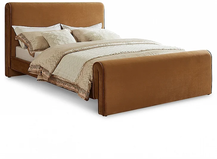 Meridian Sloan Velvet King Bed in Saddle Velvet SloanSaddle-K