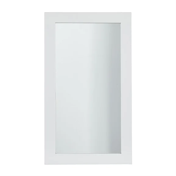 UMA White Wooden Minimalistic Rectangle Room Wall Mirror, 24 x 1 x 42 | 23262