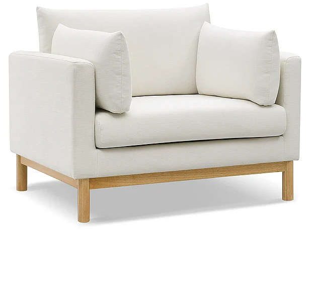 Meridian Langham Linen Textured Fabric Chair in Cream Linen Textured Fabric 157Cream-C