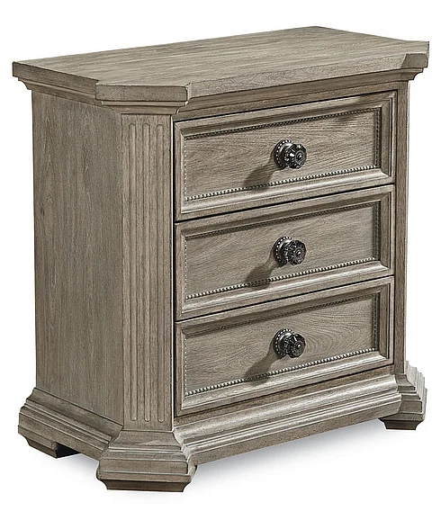 A.R.T. Furniture Arch Salvage 3 Drawer Cady Nightstand in Parchment 233140-2802