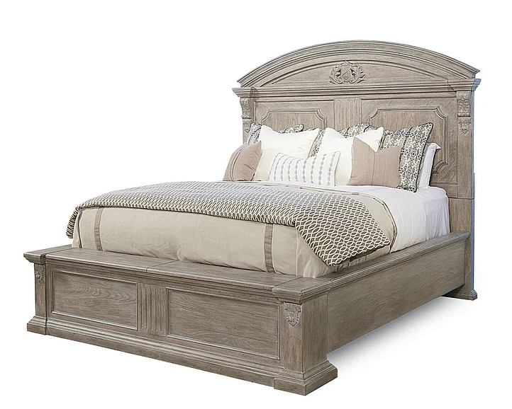 A.R.T. Furniture Arch Salvage King Chambers Panel Bed in Parchment 233156-2802