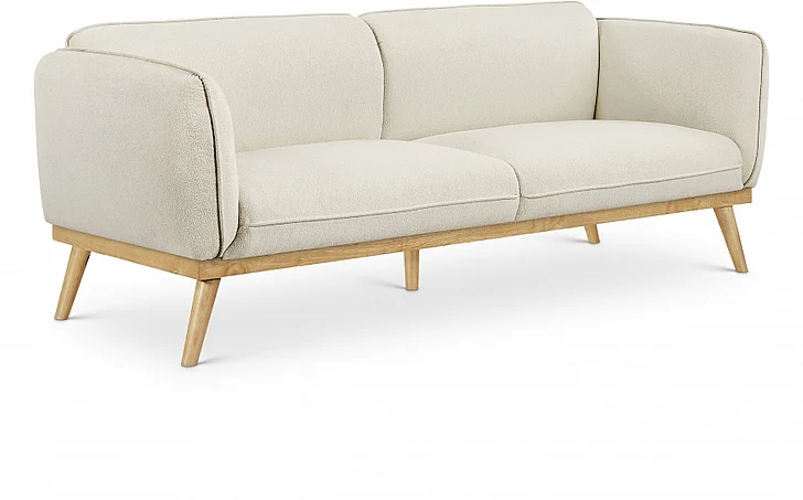 Meridian Nolita Boucle Fabric Sofa in Cream Boucle Fabric 159Cream-S
