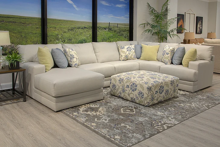 Jackson Stockbridge 3-Piece LSF Chaise Sectional in Slate/Willow