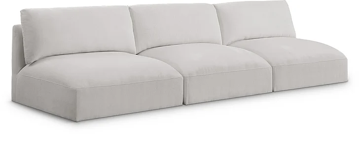 Meridian Ease Fabric Modular Sofa in Cream Polyester Fabric 696Cream-S114A