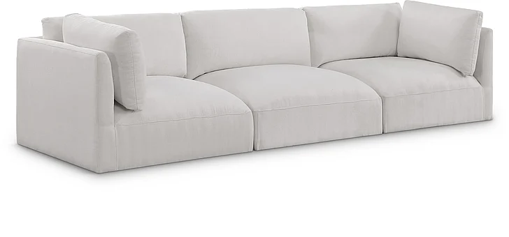 Meridian Ease Fabric Modular Sofa in Cream Polyester Fabric 696Cream-S114B