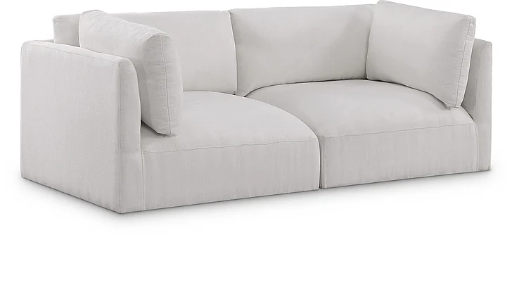 Meridian Ease Fabric Modular Sofa in Cream Polyester Fabric 696Cream-S76B