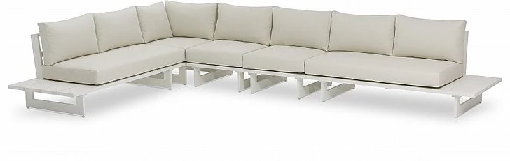 Meridian Maldives Water Resistant Fabric Outdoor Modular Sectional in Cream Water Resistant Fabric 337Cream-Sec2C