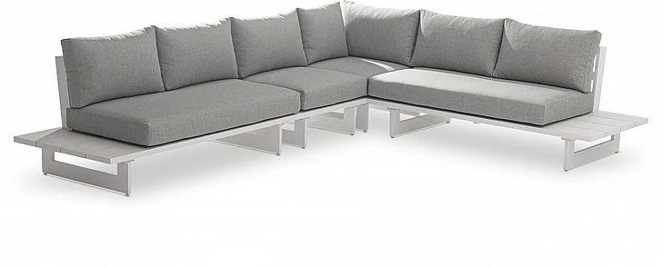 Meridian Maldives Water Resistant Fabric Outdoor Modular Sectional in Grey Water Resistant Fabric 337Grey-Sec1B