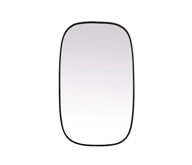 Elegant Metal Frame Oval Mirror 24X40 In. in Black MR2B2440BLK