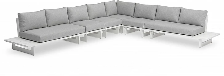Meridian Maldives Water Resistant Fabric Outdoor Modular Sectional in Grey Water Resistant Fabric 337Grey-Sec3A