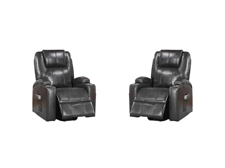 ACME Evander Recliner with Power Lift in Black LV02182 (Set of 2)