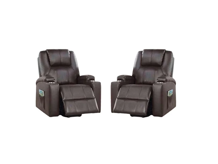 ACME Evander Recliner with Power Lift in Brown LV02181 (Set of 2)