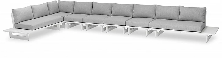 Meridian Maldives Water Resistant Fabric Outdoor Modular Sectional in Grey Water Resistant Fabric 337Grey-Sec4D