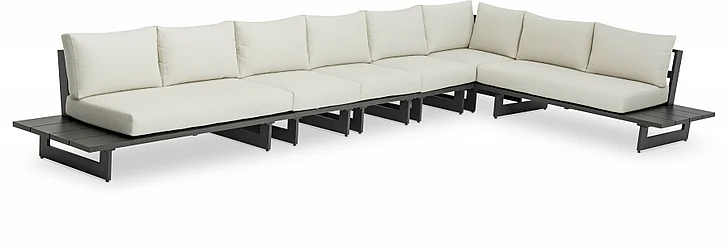 Meridian Maldives Water Resistant Fabric Outdoor Modular Sectional in Cream Water Resistant Fabric 338Cream-Sec3C