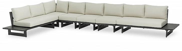 Meridian Maldives Water Resistant Fabric Outdoor Modular Sectional in Cream Water Resistant Fabric 338Cream-Sec3D