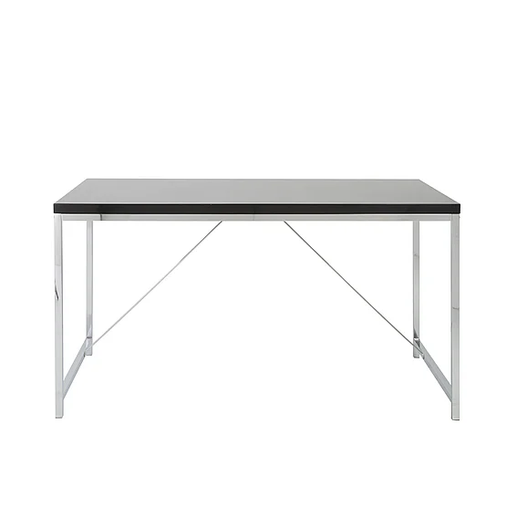 Euro Style Gilbert Desk in Black with Chrome Steel Frame 23523BLK CLOSEOUT