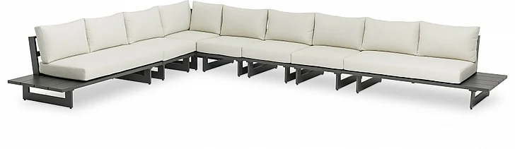 Meridian Maldives Water Resistant Fabric Outdoor Modular Sectional in Cream Water Resistant Fabric 338Cream-Sec4B