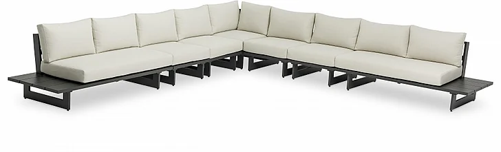 Meridian Maldives Water Resistant Fabric Outdoor Modular Sectional in Cream Water Resistant Fabric 338Cream-Sec4E