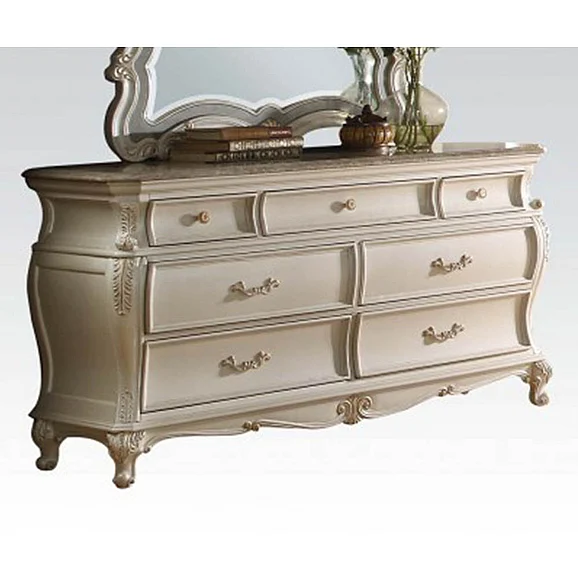 Acme Chantelle 7-Drawer Dresser in Pearl White 23545
