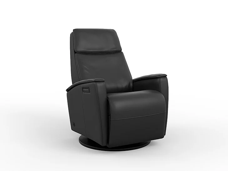 Fjords Relax Crown Small Swivel/Glider Recliner Motorized in AL Black 236116P-510 CUSTOM ITEM