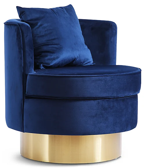 Meridian Kendra Velvet Accent Chair in Navy Velvet 576Navy